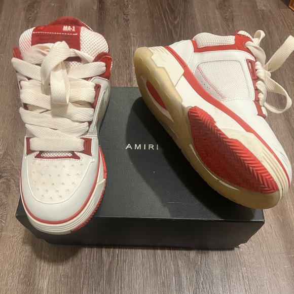 Men’s Amiri "MA-1" high-top sneakers in mesh fabric and leather - Picture 2 of 2